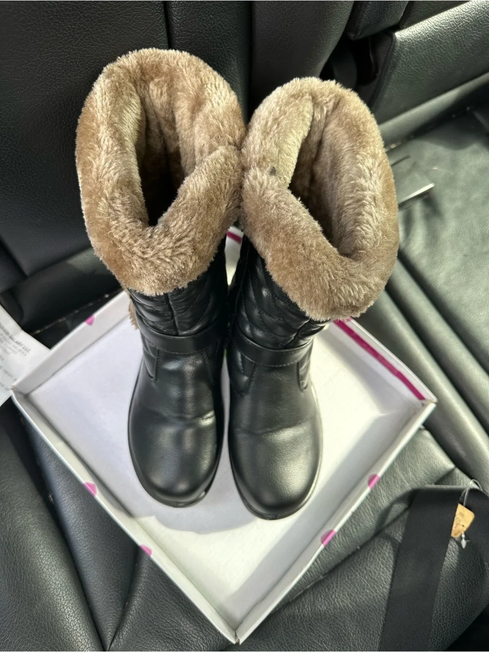 Black Quilted Faux-Fur Winter Boots - Women's